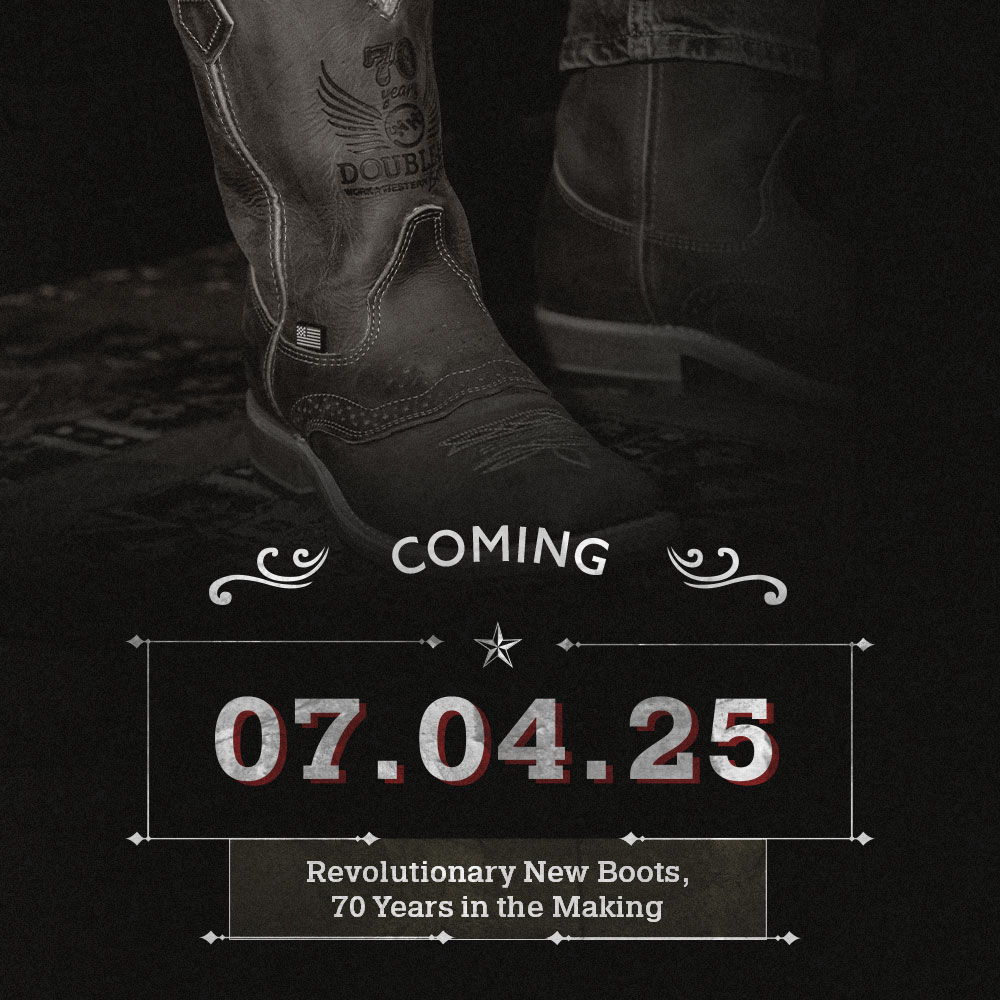 Coming 07.04.25. Revolutionary New Boots, 70 Years in the Making. The 70th Anniversary boot obscured.